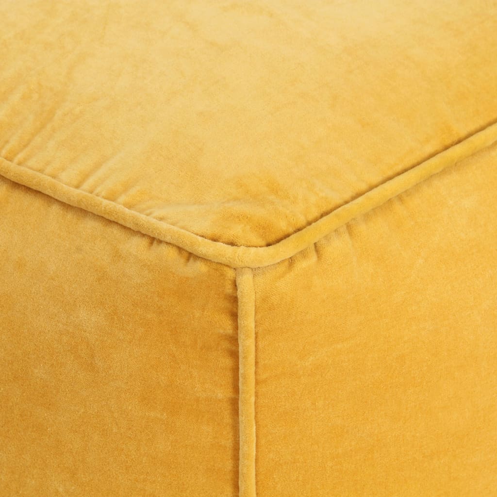 Pouffe Cotton Velvet Yellow