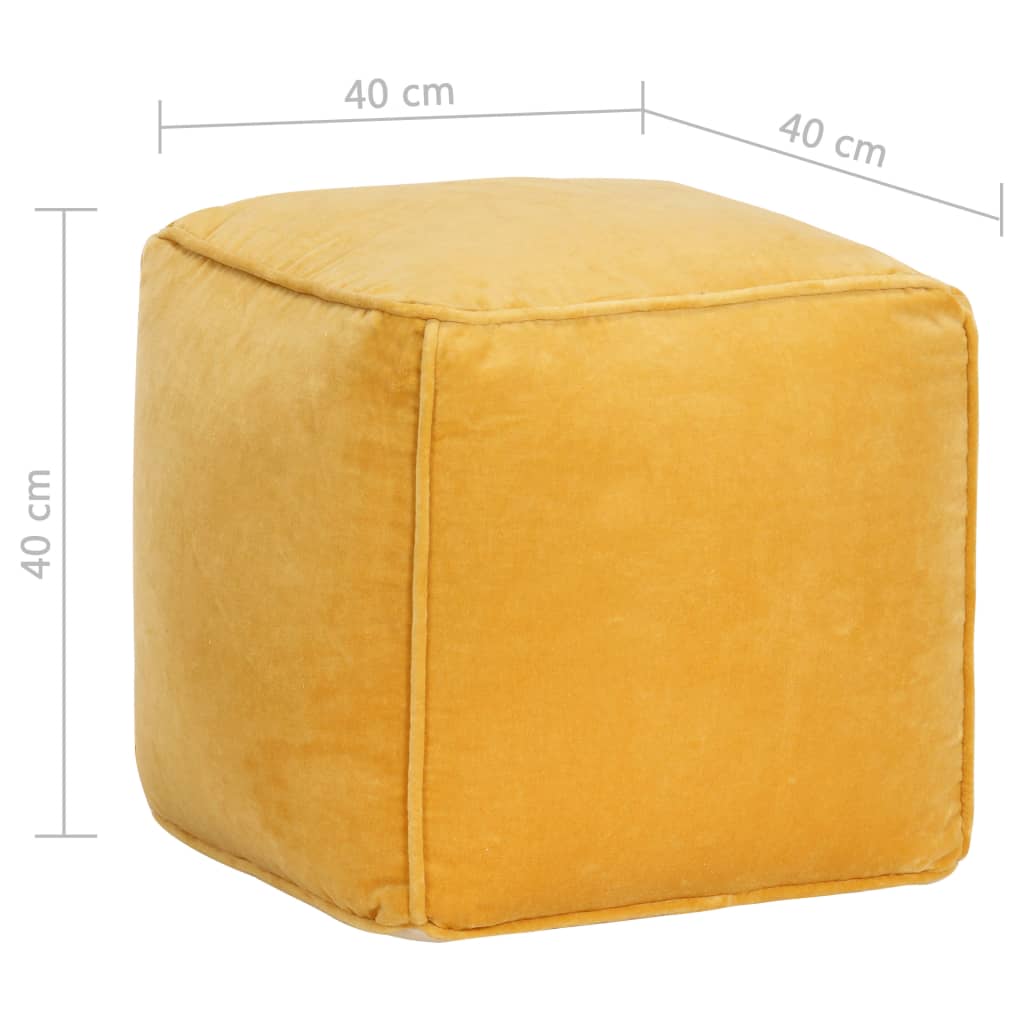 Pouffe Cotton Velvet Yellow