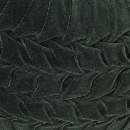 Pouffe Cotton Velvet Smock Design Green