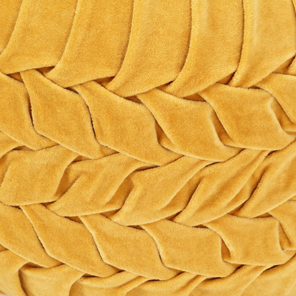 Pouffe Cotton Velvet Smock Design Yellow