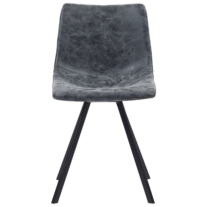 Dining Chairs 4 pcs Black Metal Legs faux Leather