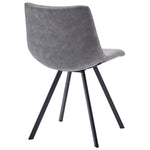 Dining Chairs 4 pcs Grey Metal Legs faux Leather