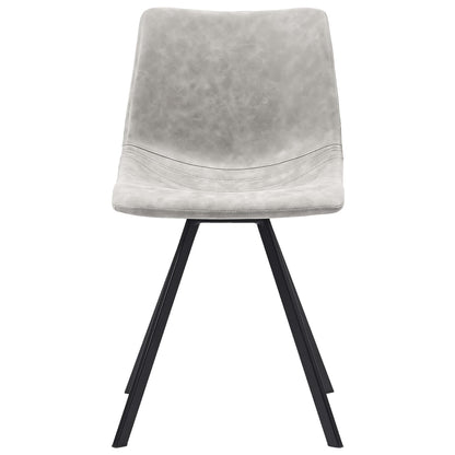 Dining Chairs 4 pcs Light Grey Metal Legs faux Leather