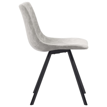 Dining Chairs 4 pcs Light Grey Metal Legs faux Leather