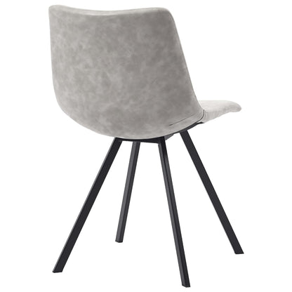 Dining Chairs 4 pcs Light Grey Metal Legs faux Leather