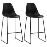 Bar Chairs 2 pcs Black Plastic