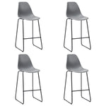 Bar Chairs 4 pcs Grey Plastic