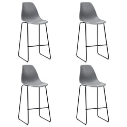 Bar Chairs 4 pcs Grey Plastic