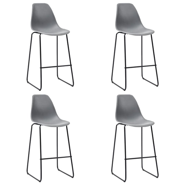  Bar Chairs 4 pcs Grey Plastic