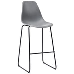 Bar Chairs 4 pcs Grey Plastic