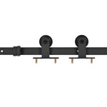Sliding Barn Door Hardware Kit 183cm Steel Black | HomeAndLiving