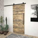 Sliding Barn Door Hardware Kit 183cm Steel Black | HomeAndLiving