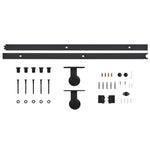 Sliding Barn Door Hardware Kit 183cm Steel Black | HomeAndLiving