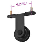 Sliding Barn Door Hardware Kit 183cm Steel Black | HomeAndLiving