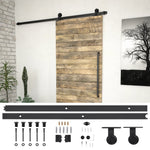 Sliding Door Hardware Kit 200cm Steel Black | HomeAndLiving