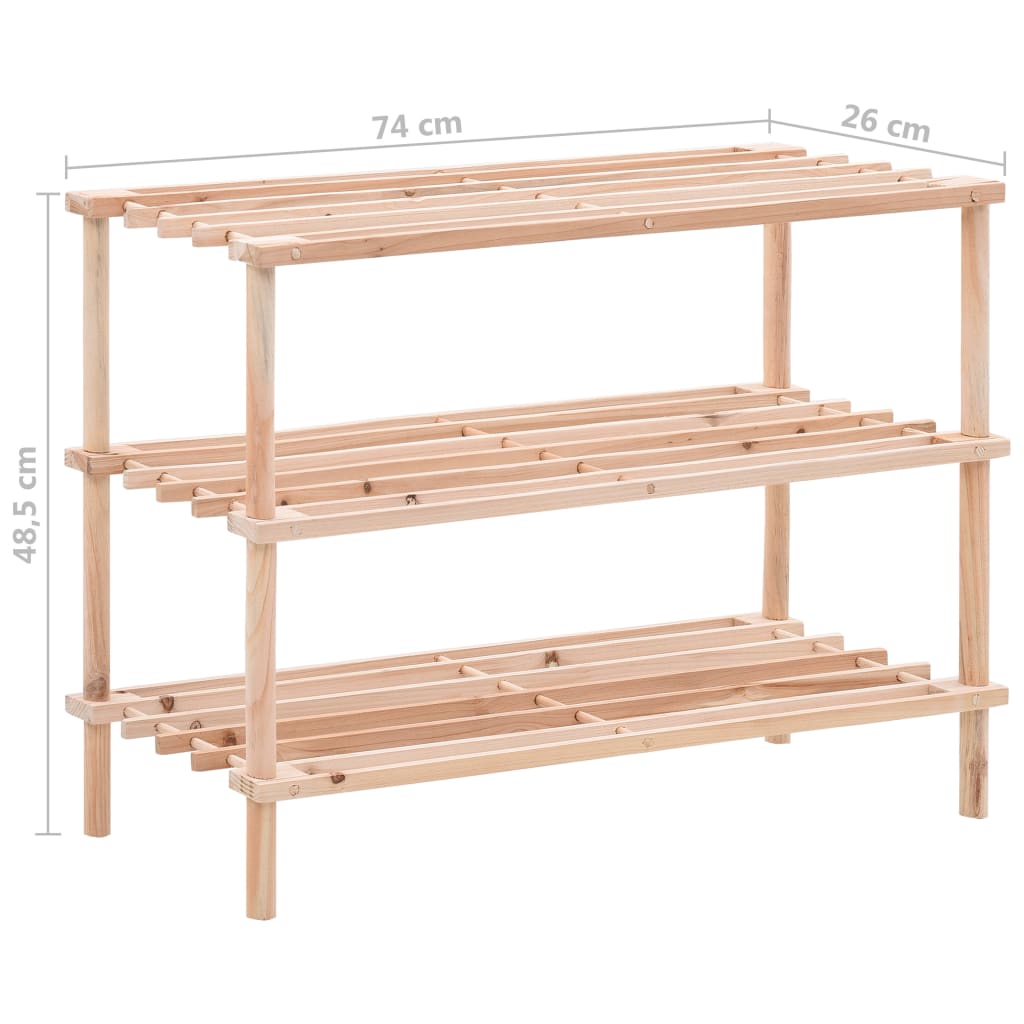 3-Tier Shoe Rack Storage Organizer, Wood Look