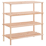 4-Tier Shoe Rack Solid Wood