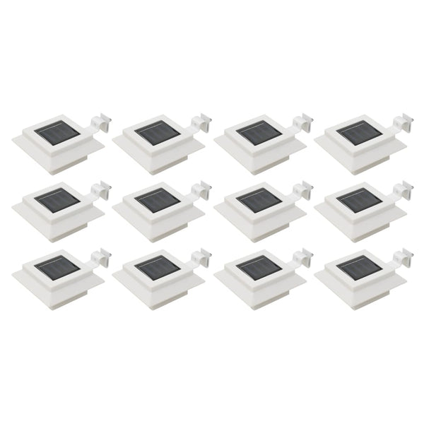  Outdoor Solar Lamps 12 pcs LED Square 12 cm White