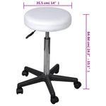 Office Stools 2 pcs White faux Leather