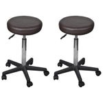 Office Stools 2 pcs Brown faux Leather