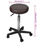 Office Stools 2 pcs Brown faux Leather