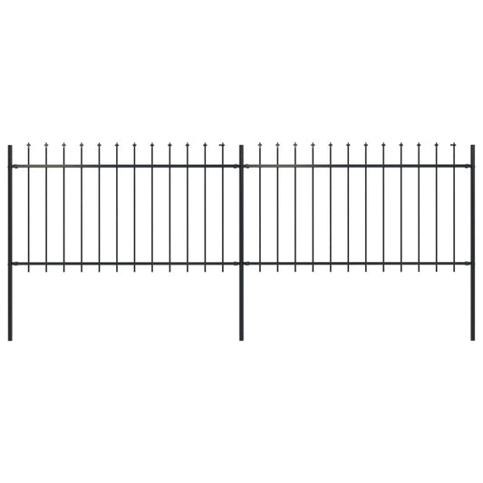 Garden Home Fence Spear Top Steel Black