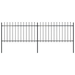 Garden Home Fence Spear Top Steel Black