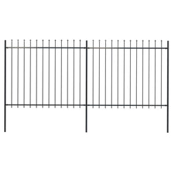 Garden Fence with Spear Top Steel Study_Black
