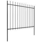 Garden Fence with Spear Top Steel Study_Black