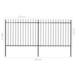 Garden Fence with Spear Top Steel Study_Black
