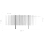 Garden Fence with Spear Top Steel Durable -Black