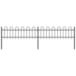 Garden Fence with Hoop Top Steel  Black