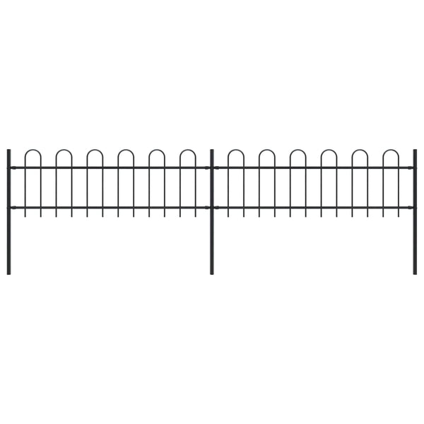  Garden Fence with Hoop Top Steel  Black