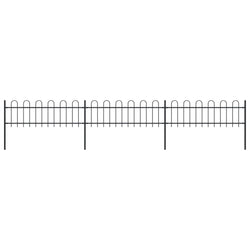 Garden Fence Outdoor with Hoop Top Steel -Black