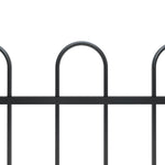 Garden Fence with Hoop Top Steel-  Black