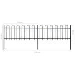 Garden Fence with Hoop Top Steel-  Black