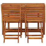 Balcony Planter Table with 2 Bistro Chairs Solid Acacia Wood