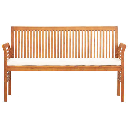 3-Seater Garden Bench with Cushion 150 cm Solid Acacia Wood