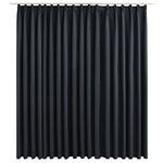 Blackout Curtain with Hooks Black