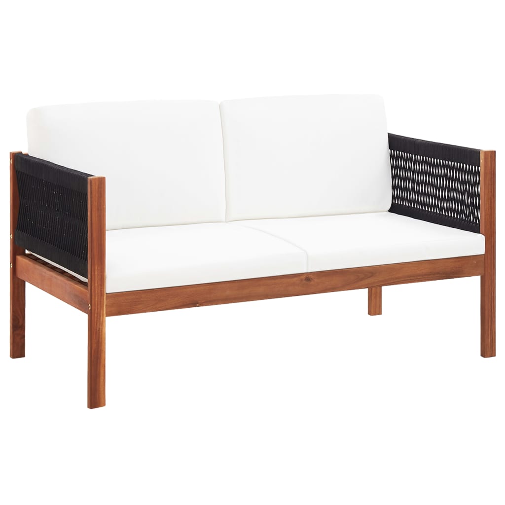 4 Piece Garden Lounge Set Solid Acacia Wood - 90×55×35cm