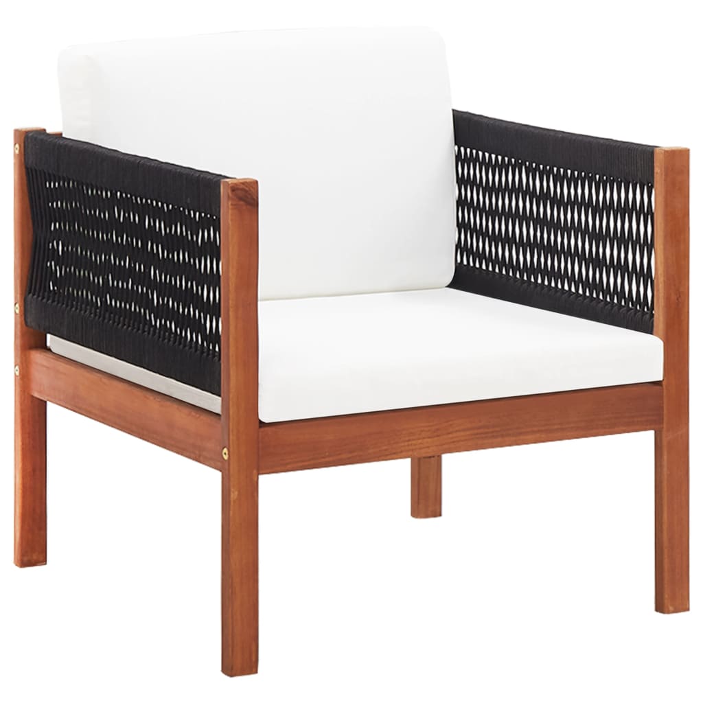 4 Piece Garden Lounge Set Solid Acacia Wood - 90×55×35cm