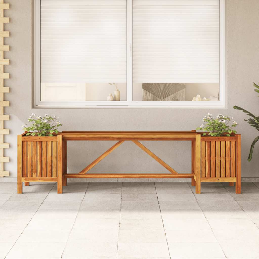 Acacia Wood Garden Bench Planters 150cm | HomeAndLiving