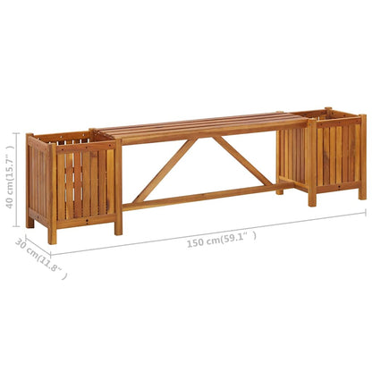 Acacia Wood Garden Bench Planters 150cm | HomeAndLiving
