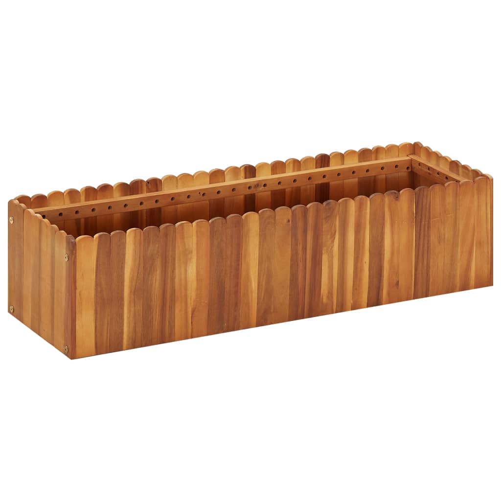 Garden Planter Solid Acacia Wood - 100×30×25cm