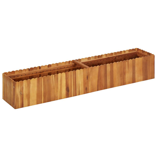 Garden Planter - Solid Acacia Wood - 150×30×25cm
