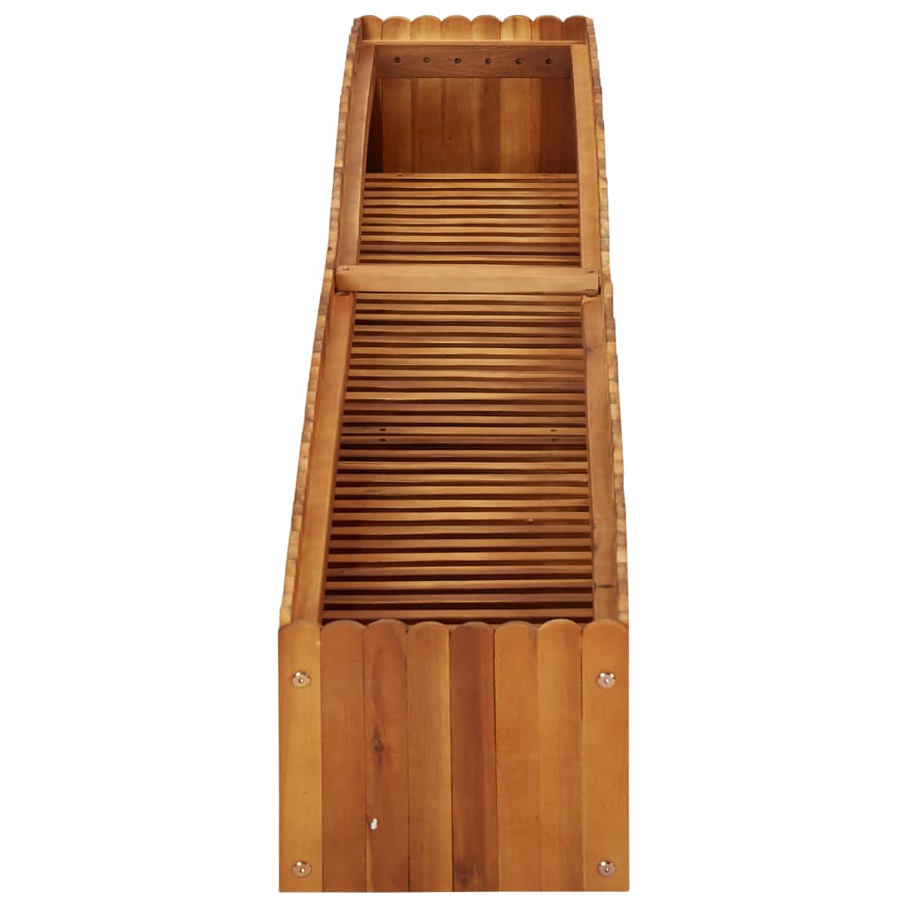 Garden Planter Solid Acacia Wood - 200×30×25cm