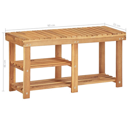 Shoe Rack Solid Acacia Wood - 90×32×46cm