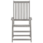 Garden Reclining Chairs 2 pcs Grey Solid Acacia Wood