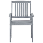 Garden Chairs 2 pcs Grey Solid Acacia Wood