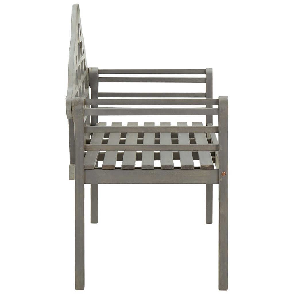 Garden Bench Grey Wash 135 cm Solid Acacia Wood